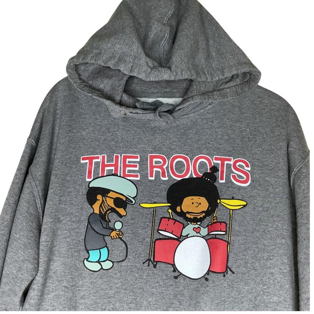 The Roots Hoodie Okayplayer Questlove Black Thought Cartoon Graphic Hip Hop L